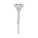 14K WHITE GOLD 1 1/2CT ROUND/OVAL/BAGUETTE DIAMOND LADIES RING (CENTER STONE OVAL DIAMOND 1 1/4CT)
