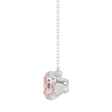 14K WHITE GOLD 2.00CT PINK CUSHION DIAMOND LADIES PENDANT