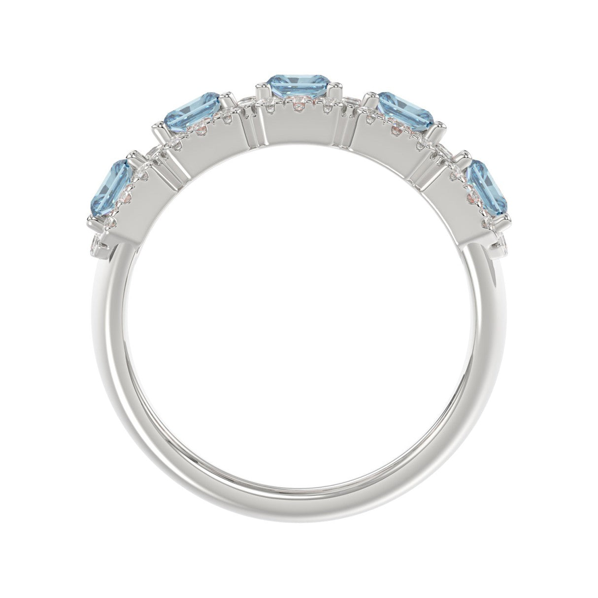 14K WHITE GOLD 3.00CT ROUND/BLUE RADIANT DIAMOND LADIES RING (BLUE RADIANT DIAMOND 2 1/2CT)