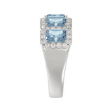 14K WHITE GOLD 3.00CT ROUND/BLUE RADIANT DIAMOND LADIES RING (BLUE RADIANT DIAMOND 2 1/2CT)