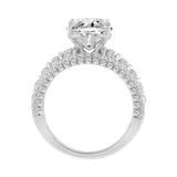 14K WHITE GOLD 6.00CT ROUND/OVAL DIAMOND LADIES RING (CENTER STONE OVAL DIAMOND 5.00CT)