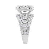 14K WHITE GOLD 6.00CT ROUND/OVAL DIAMOND LADIES RING (CENTER STONE OVAL DIAMOND 5.00CT)