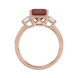 14K ROSE GOLD 5 1/3CT EMERALD DIAMOND LADIES RING (EMERALD RUBY)