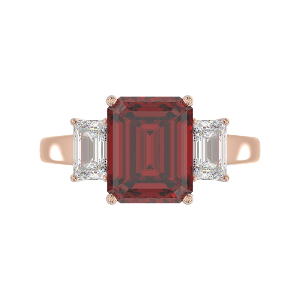 14K ROSE GOLD 5 1/3CT EMERALD DIAMOND LADIES RING (EMERALD RUBY)