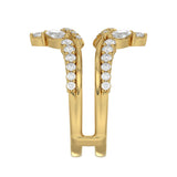 14K YELLOW GOLD 1.00CT ROUND/MARQUISE DIAMOND LADIES RING