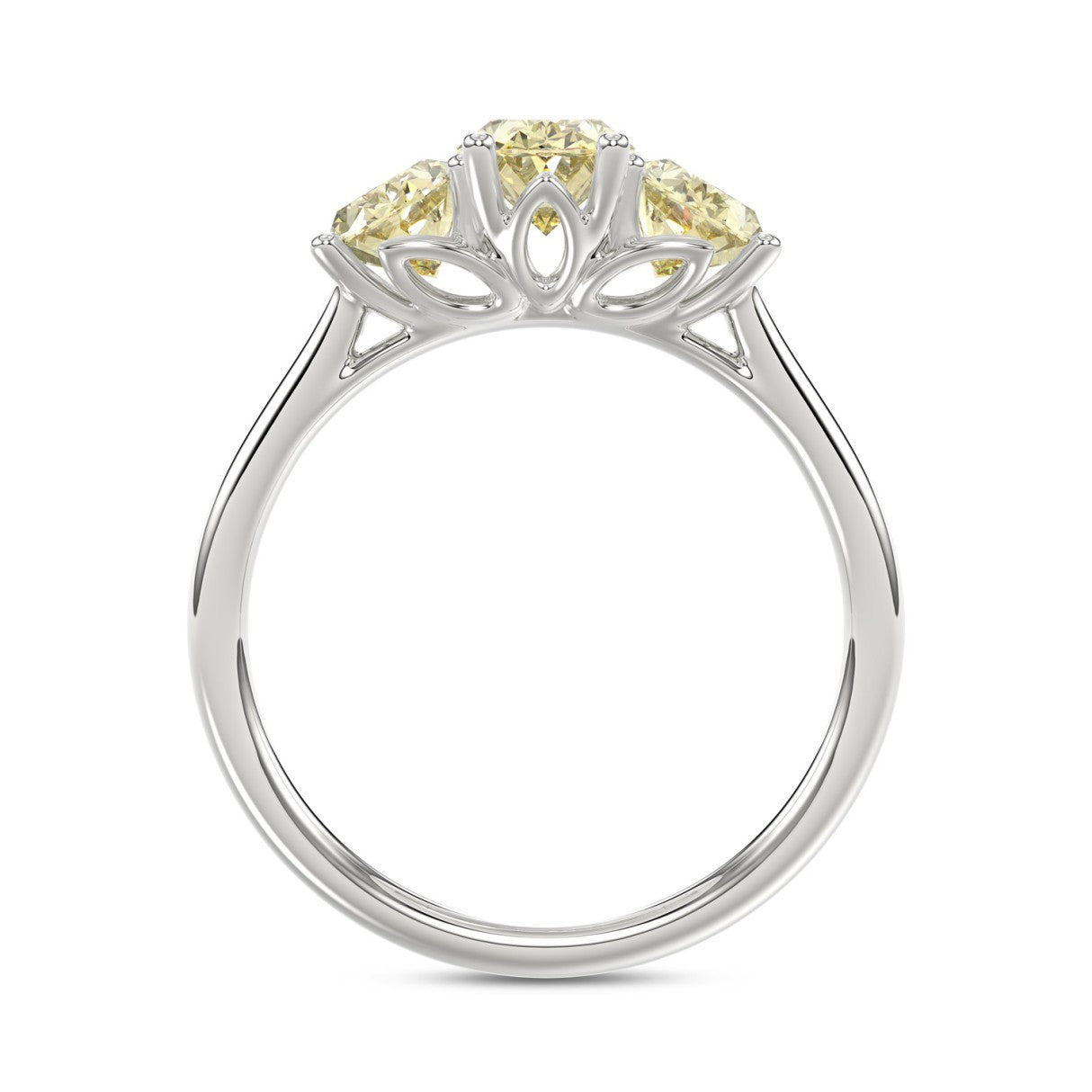14K WHITE GOLD 2 1/2CT YELLOW OVAL DIAMOND LADIES RING