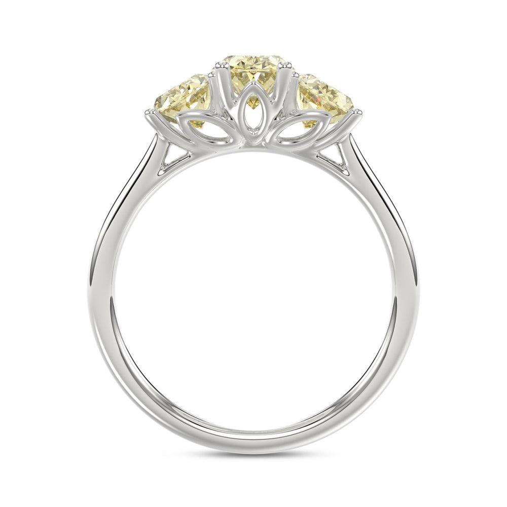 14K WHITE GOLD 2 1/2CT YELLOW OVAL DIAMOND LADIES RING
