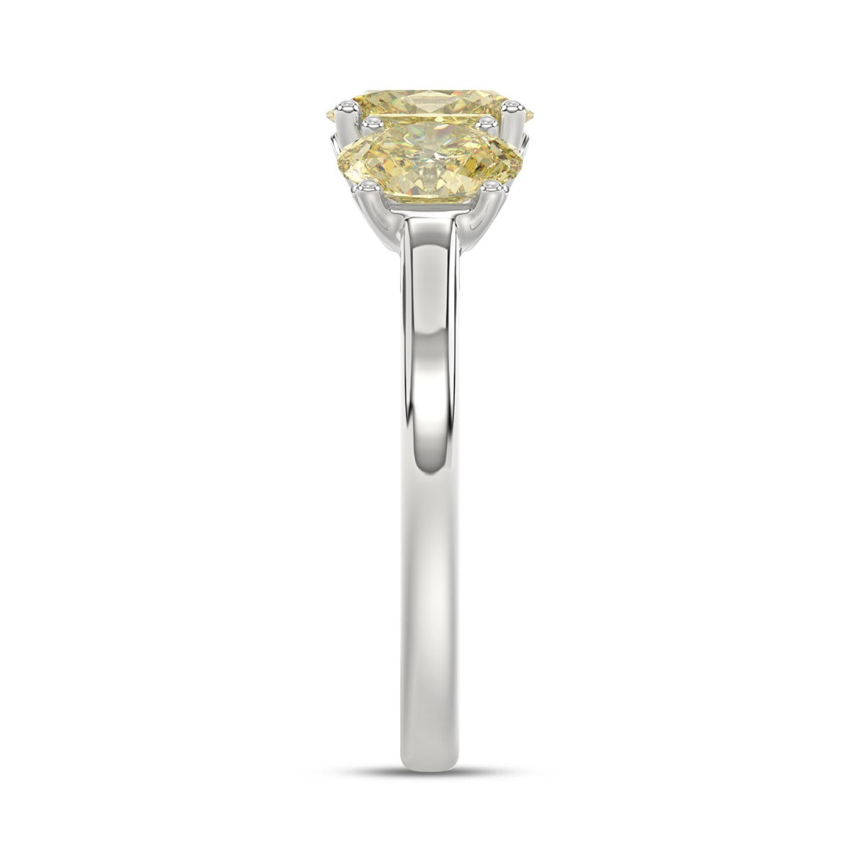 14K WHITE GOLD 2 1/2CT YELLOW OVAL DIAMOND LADIES RING