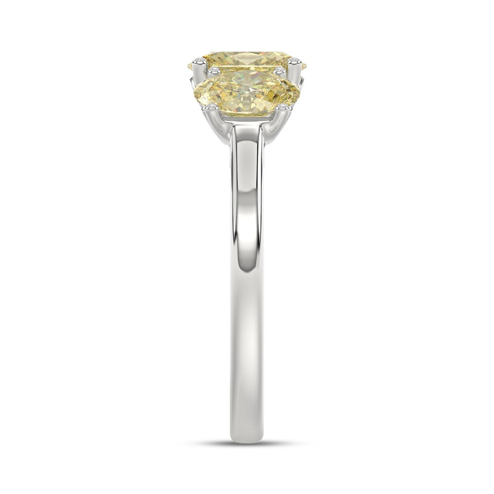 14K WHITE GOLD 2 1/2CT YELLOW OVAL DIAMOND LADIES RING