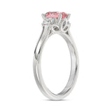 ETERNAL BLUSH COLLECTION 14K WHITE GOLD 1 1/3CT PINK OVAL/ROUND DIAMOND LADIES RING (CENTER STONE PINK OVAL DIAMOND 1CT)