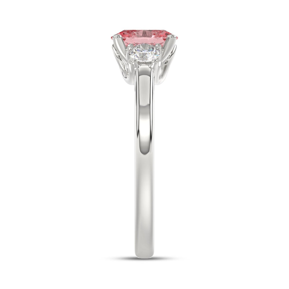 ETERNAL BLUSH COLLECTION 14K WHITE GOLD 1 1/3CT PINK OVAL/ROUND DIAMOND LADIES RING (CENTER STONE PINK OVAL DIAMOND 1CT)