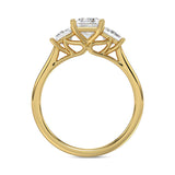 14K YELLOW GOLD 2 5/8CT EMERALD/PRINCESS DIAMOND LADIES RING (CENTER STONE EMERALD DIAMOND 1 1/2CT)