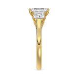 14K YELLOW GOLD 2 5/8CT EMERALD/PRINCESS DIAMOND LADIES RING (CENTER STONE EMERALD DIAMOND 1 1/2CT)
