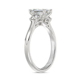 14K WHITE GOLD 1 3/8CT EMERALD/ROUND DIAMOND LADIES RING (CENTER STONE EMERALD DIAMOND 1CT)
