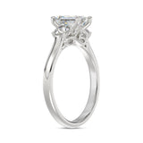 14K WHITE GOLD 1 3/8CT EMERALD/ROUND DIAMOND LADIES RING (CENTER STONE EMERALD DIAMOND 1CT)