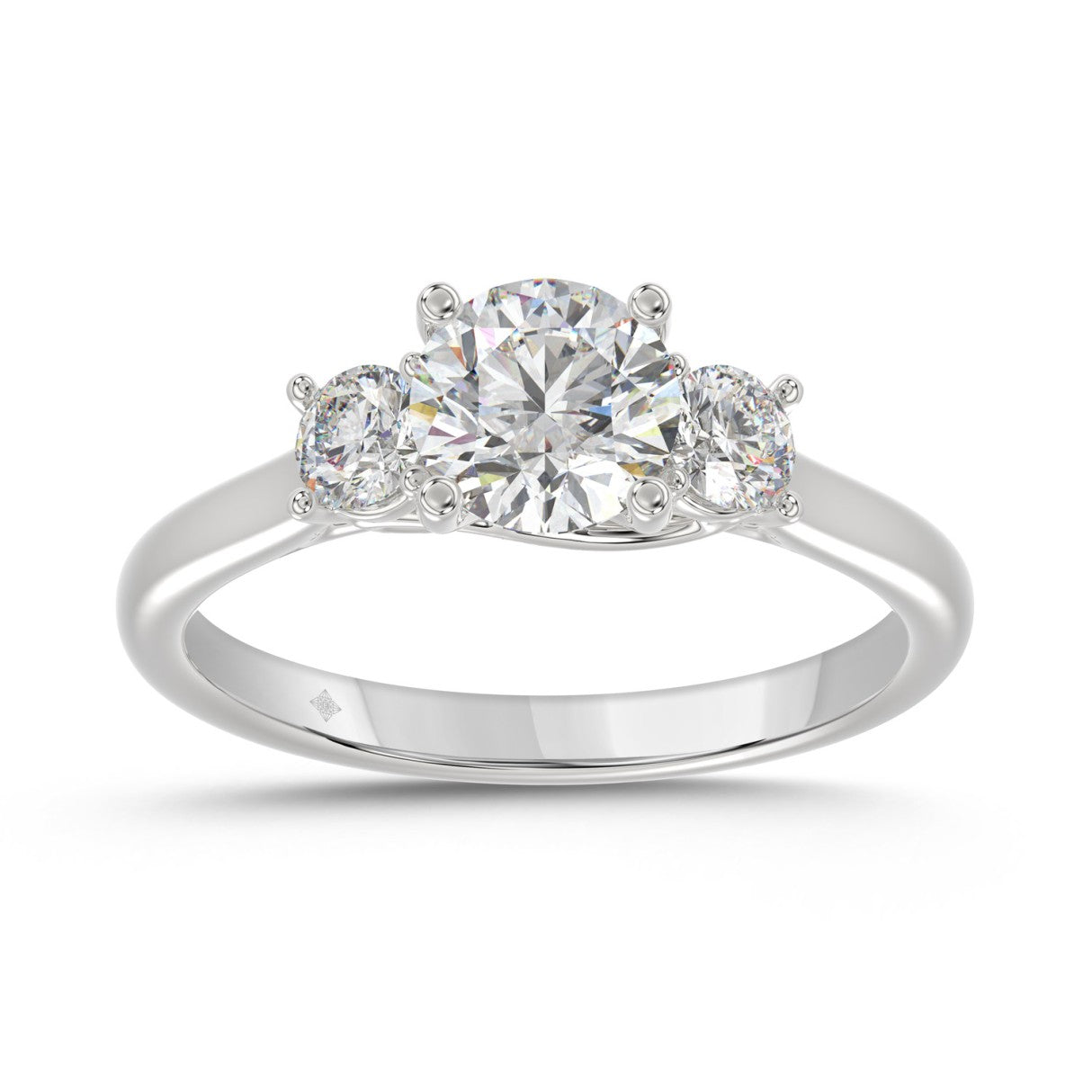 14K WHITE GOLD 1 1/3CT ROUND DIAMOND LADIES RING (CENTER STONE ROUND DIAMOND 1CT)
