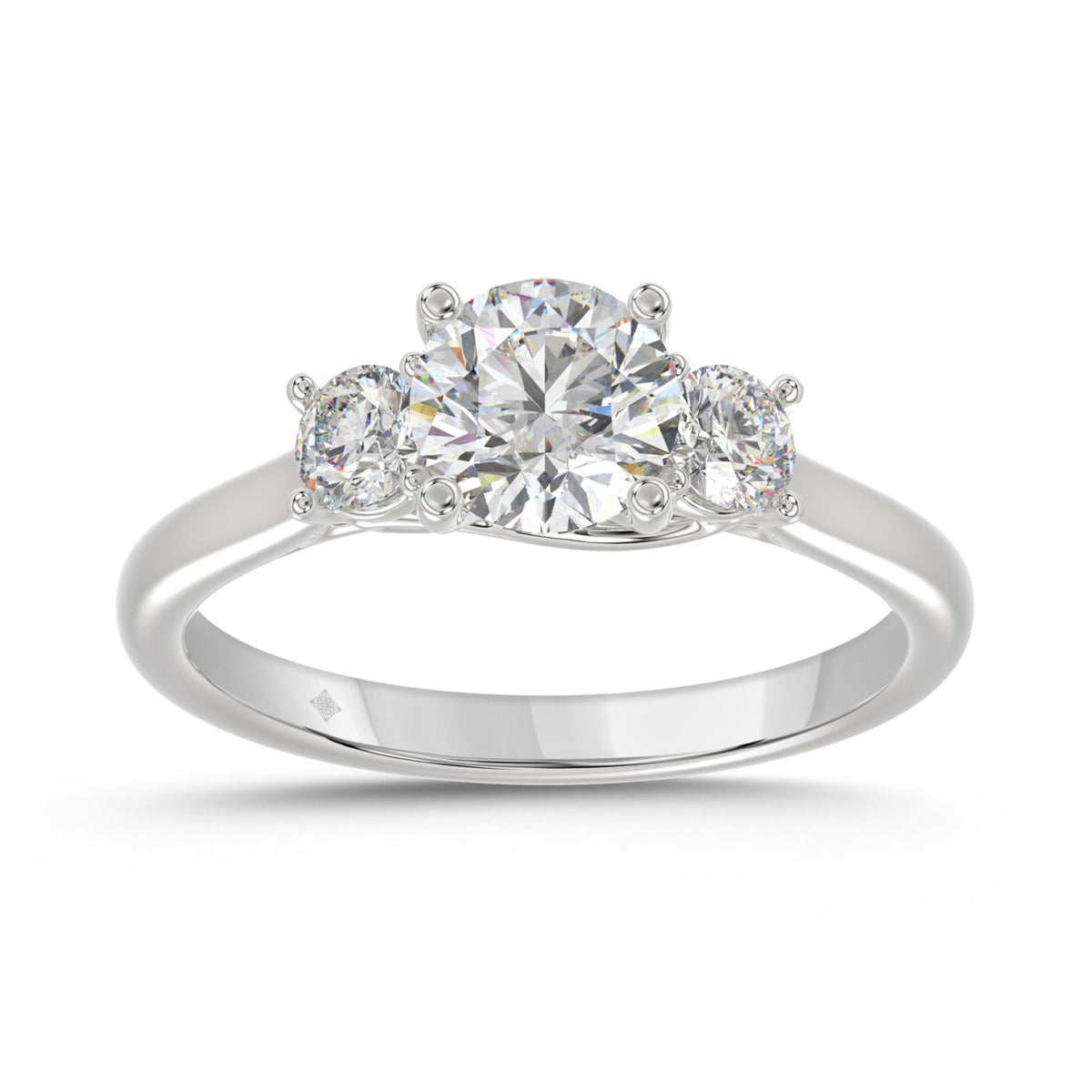 14K WHITE GOLD 1 1/3CT ROUND DIAMOND LADIES RING (CENTER STONE ROUND DIAMOND 1CT)