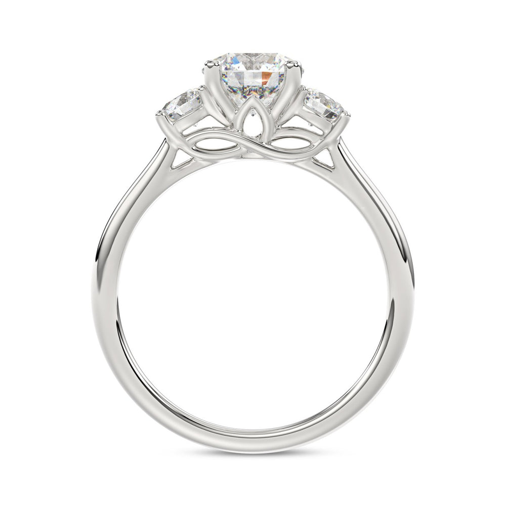 14K WHITE GOLD 1 1/3CT ROUND DIAMOND LADIES RING (CENTER STONE ROUND DIAMOND 1CT)