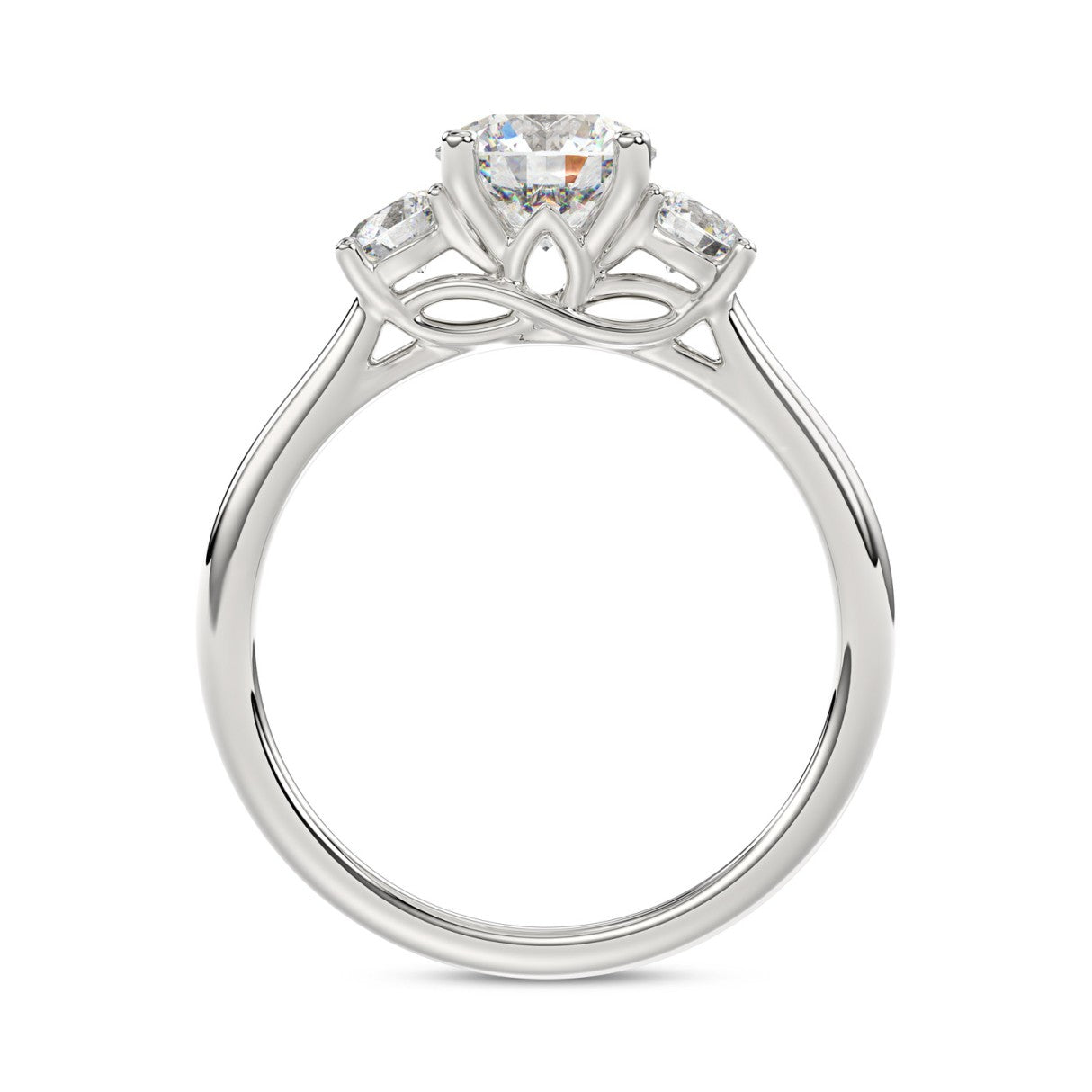 14K WHITE GOLD 1 1/3CT ROUND DIAMOND LADIES RING (CENTER STONE ROUND DIAMOND 1CT)
