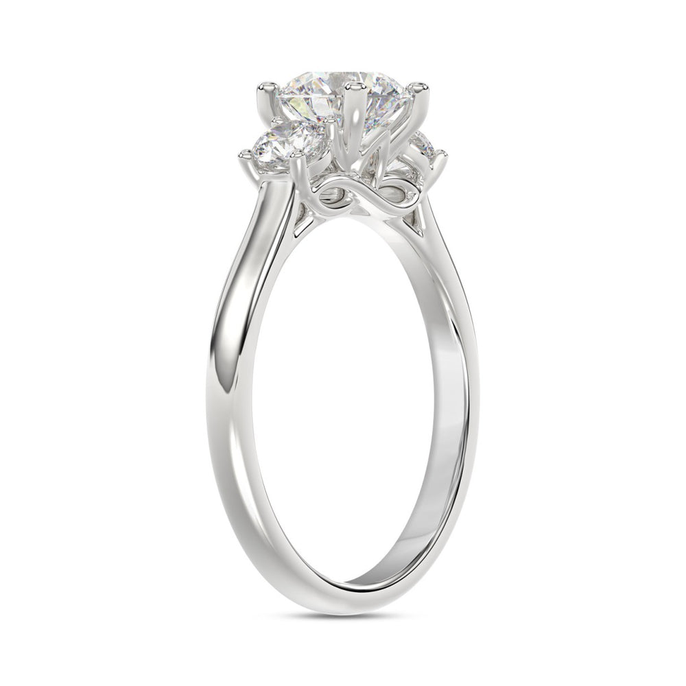 14K WHITE GOLD 1 1/3CT ROUND DIAMOND LADIES RING (CENTER STONE ROUND DIAMOND 1CT)