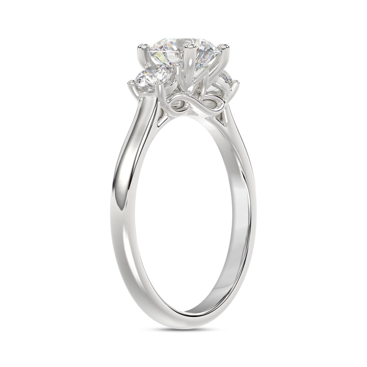 14K WHITE GOLD 1 1/3CT ROUND DIAMOND LADIES RING (CENTER STONE ROUND DIAMOND 1CT)