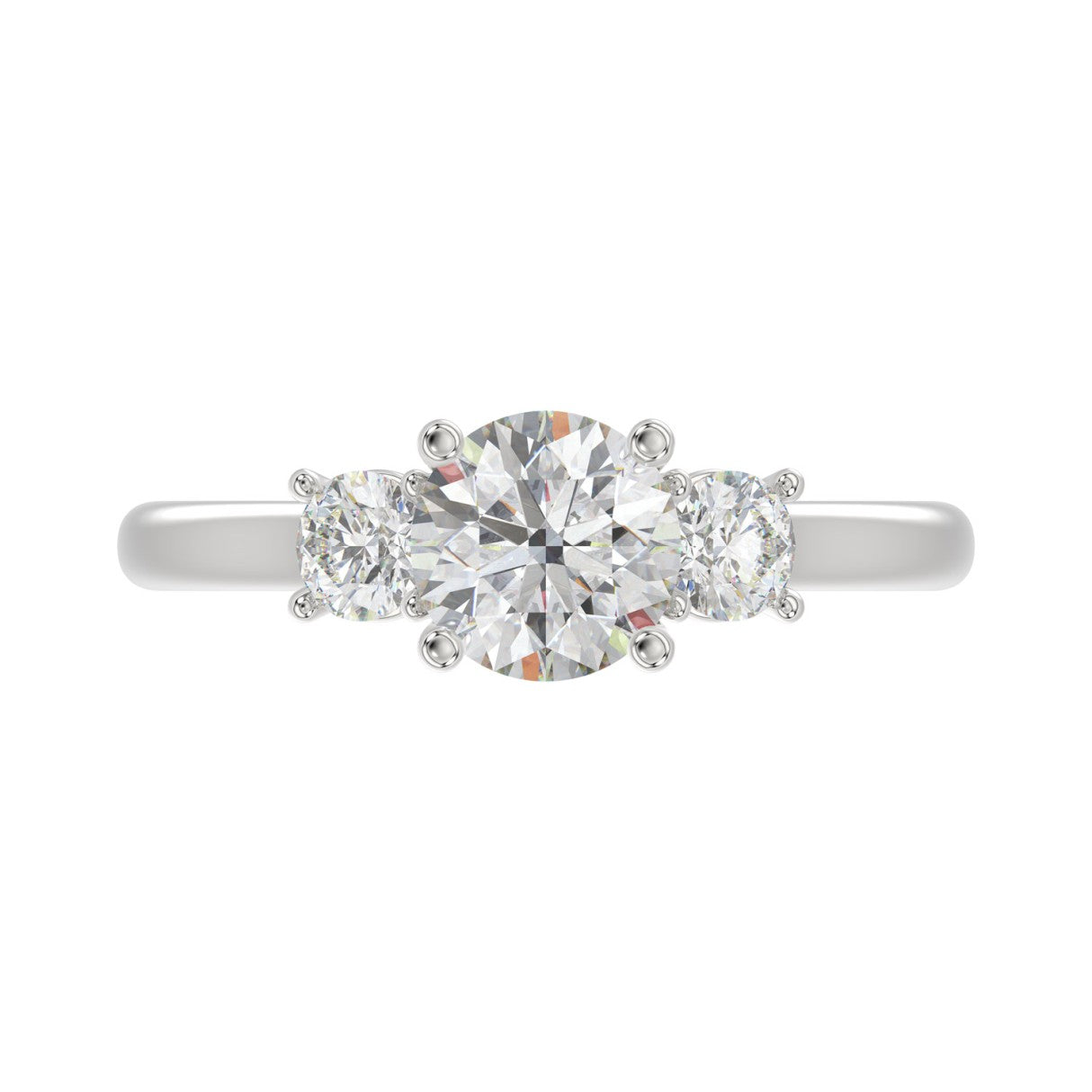14K WHITE GOLD 1 1/3CT ROUND DIAMOND LADIES RING (CENTER STONE ROUND DIAMOND 1CT)