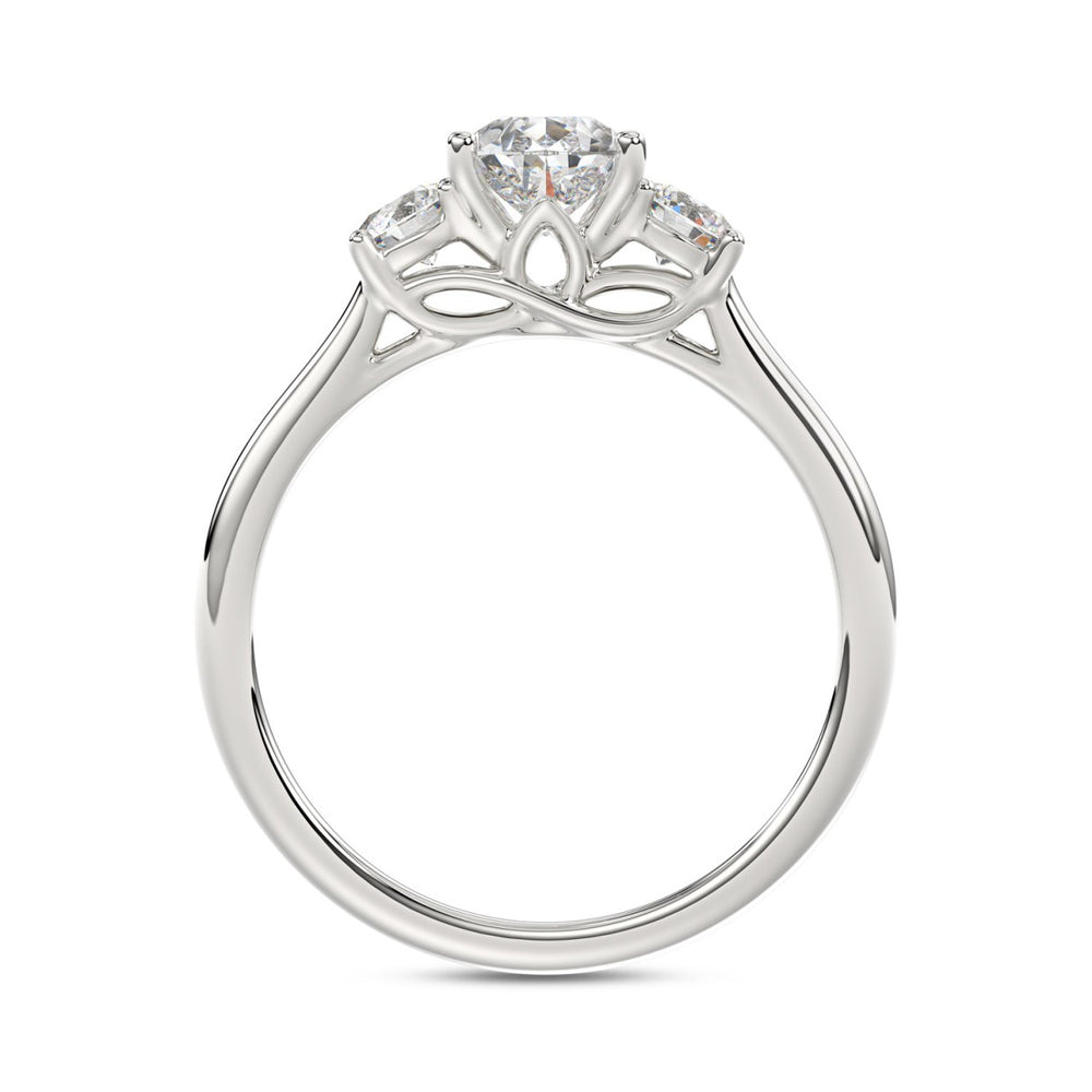 14K WHITE GOLD 1 1/3CT PEAR/ROUND DIAMOND LADIES RING (CENTER STONE PEAR DIAMOND 1CT)