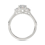 14K WHITE GOLD 1 1/3CT PEAR/ROUND DIAMOND LADIES RING (CENTER STONE PEAR DIAMOND 1CT)