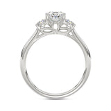 14K WHITE GOLD 1 3/8CT OVAL/ROUND DIAMOND LADIES RING (CENTER STONE OVAL DIAMOND 1CT)