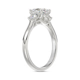 14K WHITE GOLD 1 3/8CT OVAL/ROUND DIAMOND LADIES RING (CENTER STONE OVAL DIAMOND 1CT)
