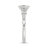 14K WHITE GOLD 1 3/8CT OVAL/ROUND DIAMOND LADIES RING (CENTER STONE OVAL DIAMOND 1CT)