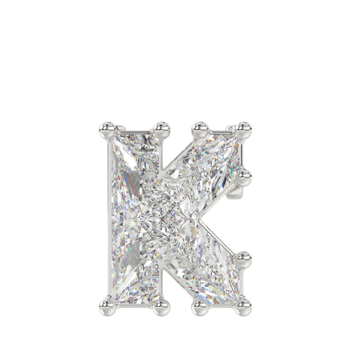 10K WHITE GOLD 1 1/2CT FANCY CUT ALPHABET DIAMOND MEN'S CHARM PENDANT