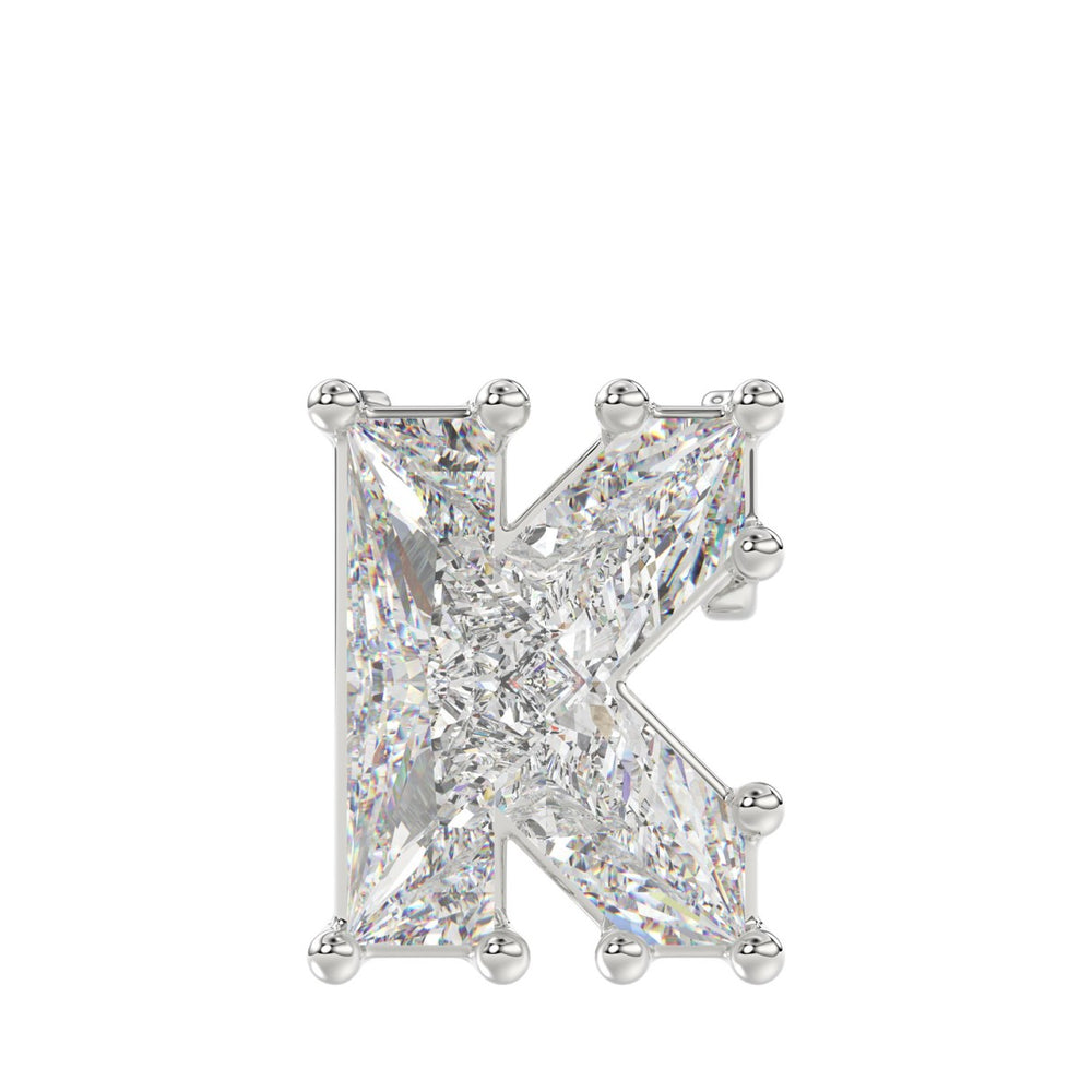 10K WHITE GOLD 1 1/2CT FANCY CUT ALPHABET DIAMOND MEN'S CHARM PENDANT