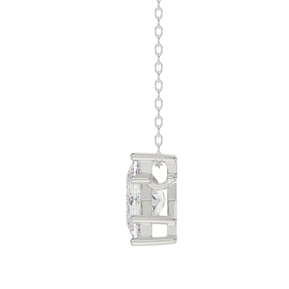10K White Gold Diamond Initial “K” Pendant 1 1/2CT Fancy Cut Ladies Alphabet Charm with Chain