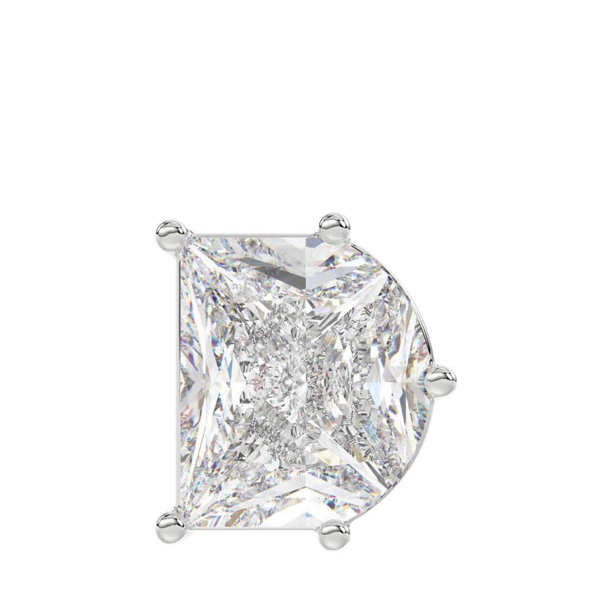 10K WHITE GOLD 2 1/3CT FANCY CUT ALPHABET DIAMOND MEN'S CHARM PENDANT