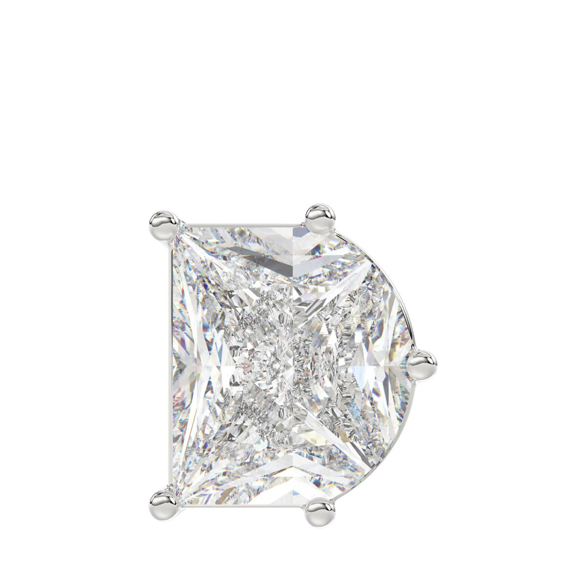 10K WHITE GOLD 2 1/3CT FANCY CUT ALPHABET DIAMOND LADIES PENDANT WITH CHAIN