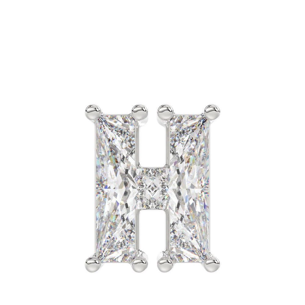 10K WHITE GOLD 1 1/3CT FANCY CUT ALPHABET DIAMOND MEN'S CHARM PENDANT