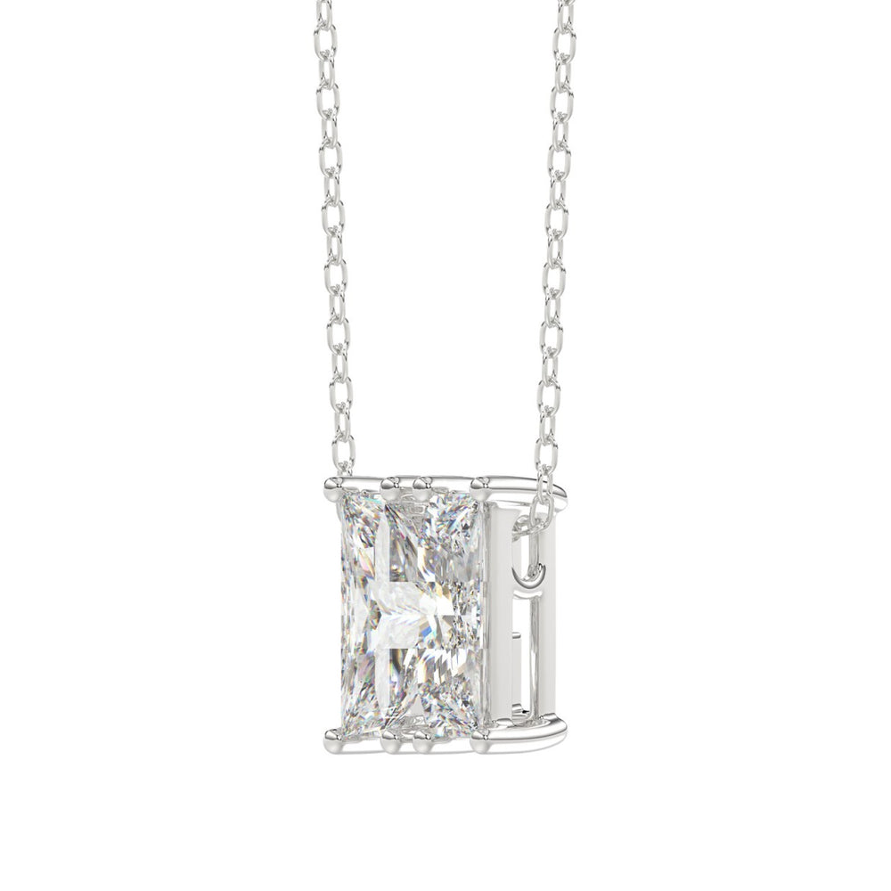 10K White Gold Diamond Initial “H” Pendant 1 1/3CT Fancy Cut Ladies Alphabet Charm with Chain