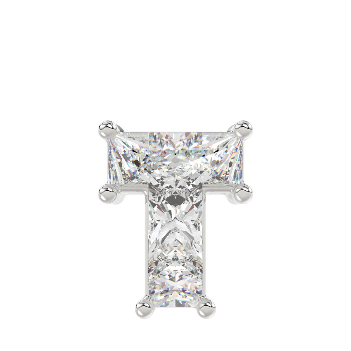 10K WHITE GOLD 1.00CT FANCY CUT ALPHABET DIAMOND LADIES PENDANT WITH CHAIN
