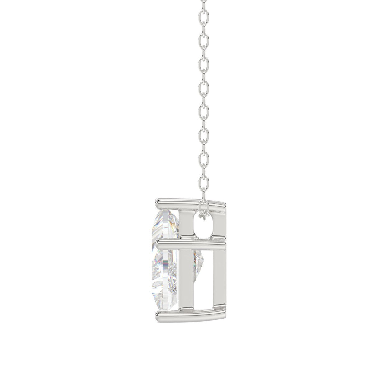 10K WHITE GOLD 1.00CT FANCY CUT ALPHABET DIAMOND LADIES PENDANT WITH CHAIN