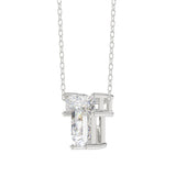 10K WHITE GOLD 1.00CT FANCY CUT ALPHABET DIAMOND LADIES PENDANT WITH CHAIN