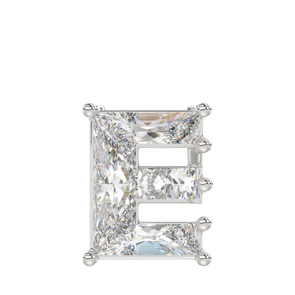 10K WHITE GOLD 1 1/2CT FANCY CUT ALPHABET DIAMOND MEN'S CHARM PENDANT