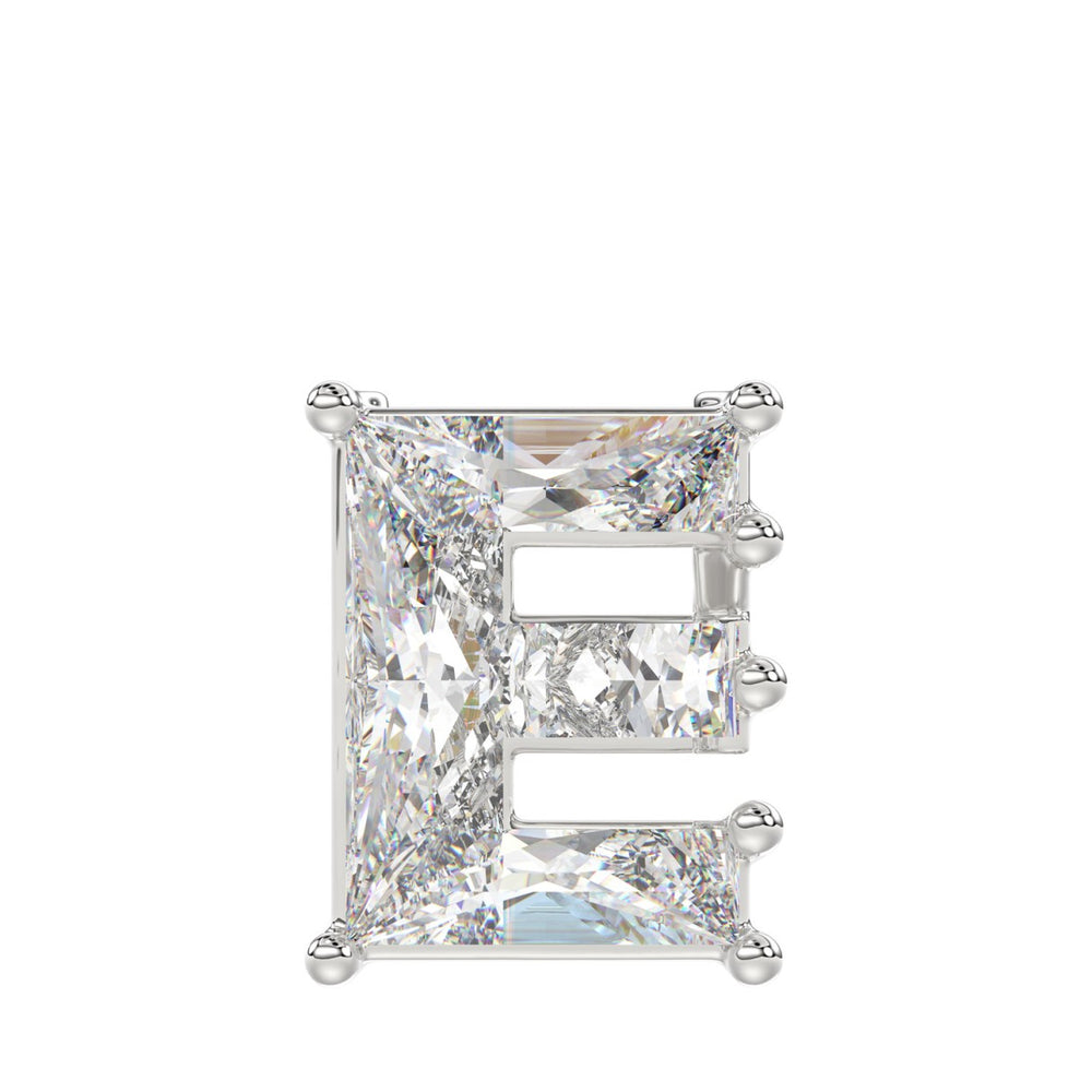 10K WHITE GOLD 1 1/2CT FANCY CUT ALPHABET DIAMOND MEN'S CHARM PENDANT