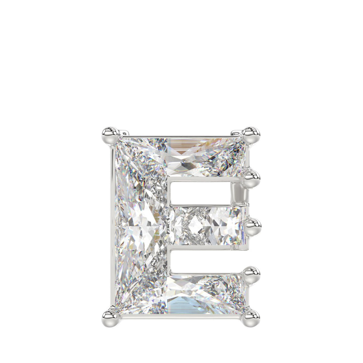 10K WHITE GOLD 1 1/2CT FANCY CUT ALPHABET DIAMOND LADIES PENDANT WITH CHAIN