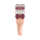 14K ROSE GOLD 2 3/8CT ROUND DIAMOND LADIES BAND (ROUND RUBY)
