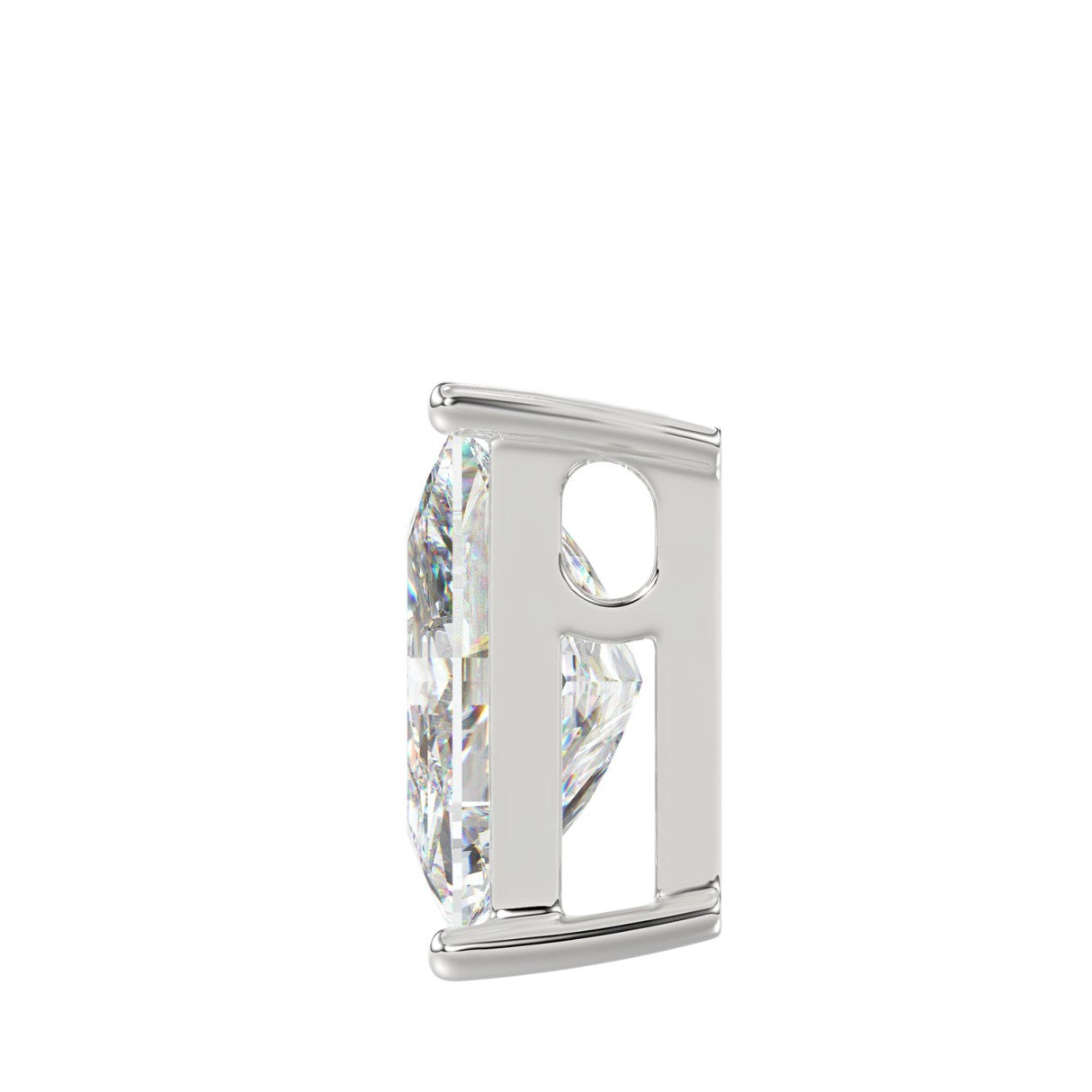 10K WHITE GOLD 1 1/2CT FANCY CUT ALPHABET DIAMOND MEN'S CHARM PENDANT
