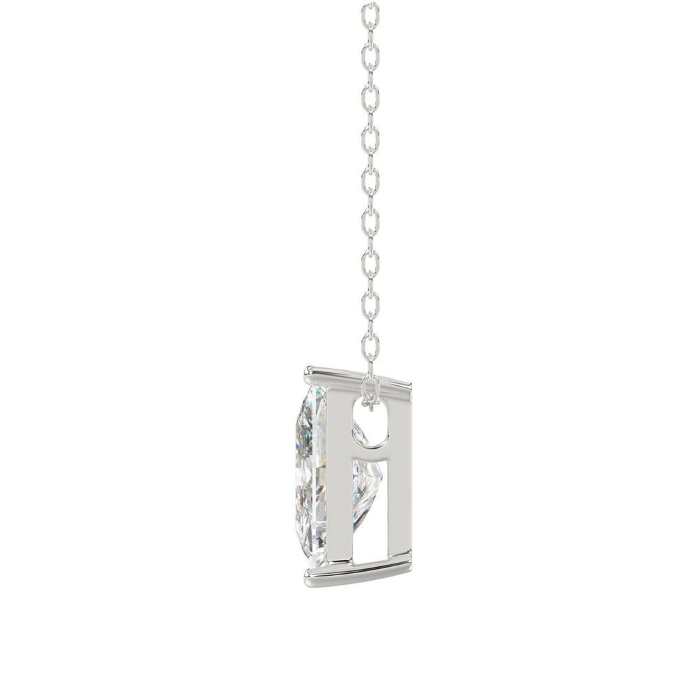  10K White Gold Diamond Initial “N” Pendant 1 1/2CT Fancy Cut Ladies Alphabet Charm with Chain