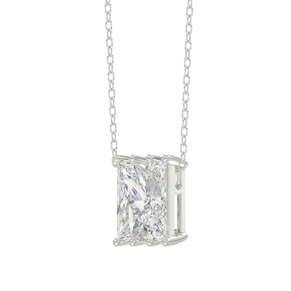  10K White Gold Diamond Initial “N” Pendant 1 1/2CT Fancy Cut Ladies Alphabet Charm with Chain