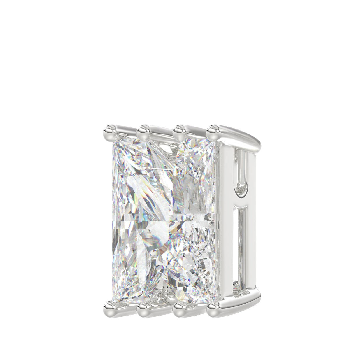 10K WHITE GOLD 1 1/2CT FANCY CUT ALPHABET DIAMOND LADIES PENDANT WITH CHAIN