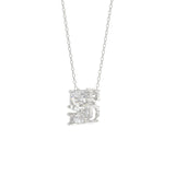 10K WHITE GOLD 1 3/4CT FANCY CUT ALPHABET DIAMOND LADIES PENDANT WITH CHAIN